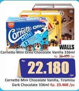 Promo Harga Walls Cornetto Mini Chocolate Vanilla per 12 pcs 28 ml - Hari Hari