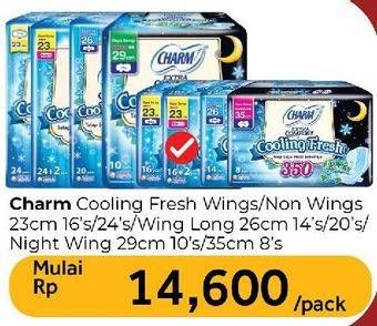 Promo Harga Charm Extra Comfort Cooling Fresh Wing 23cm, NonWing 23cm, Long Wing 26cm, Wing 29cm, Wing 35cm 8 pcs - Carrefour