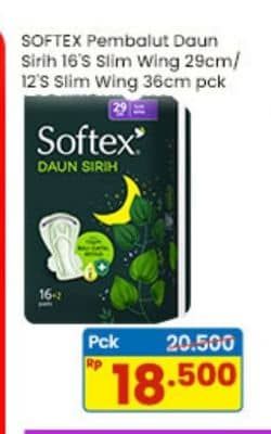 Promo Harga Softex Daun Sirih 29cm, 36cm 12 pcs - Indomaret