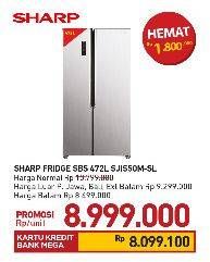 Promo Harga SHARP  SJ-IS50M-SL | REFRIGERATOR SBS 1 pcs - Carrefour