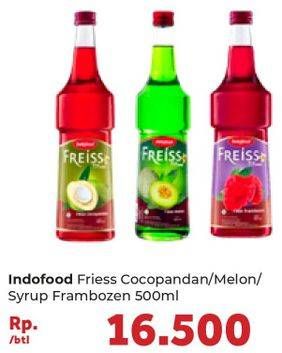Promo Harga FREISS Syrup Cocopandan, Melon, Frambozen 500 ml - Carrefour