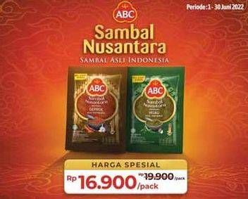 Promo Harga ABC Sambal Nusantara per 10 sachet 18 gr - Alfamidi