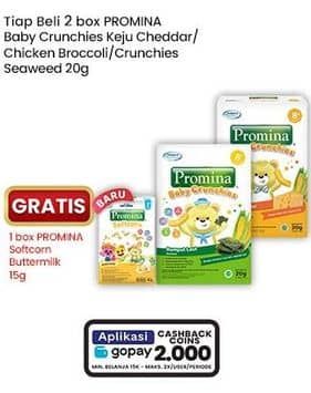 Promo Harga Promina 8+ Baby Crunchies Keju, Krim Ayam Brokoli, Seaweed 20 gr - Indomaret