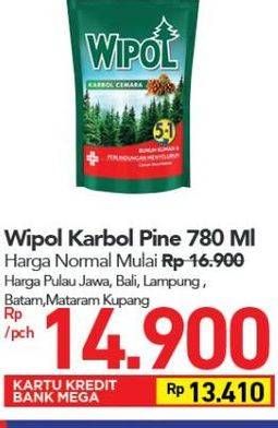 Promo Harga WIPOL Karbol Wangi Cemara 780 ml - Carrefour