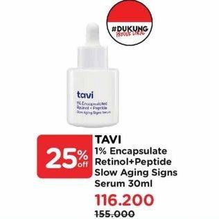 Promo Harga Tavi 1% Encapsulated Retinol + Peptide Slow Aging Signs Serum 30 ml - Watsons