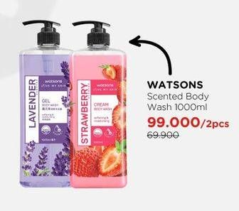 Promo Harga WATSONS Scented Body Wash per 2 botol 1 ltr - Watsons