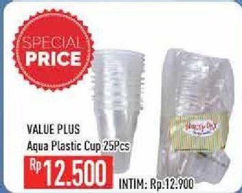 Promo Harga VALUE PLUS Aqua Plastik 25 pcs - Hypermart