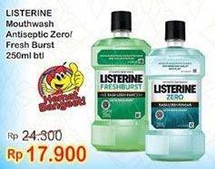 Promo Harga LISTERINE Mouthwash Antiseptic Zero, Fresh Burst 250 ml - Indomaret