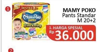 Promo Harga Mamy Poko Pants Xtra Kering M20+2 22 pcs - Alfamidi