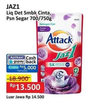 Promo Harga Attack Jaz1 DeterGel Semerbak Cinta, Pesona Segar 750 ml - Alfamart