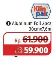 Promo Harga KLINPAK Aluminium Foil 30cm X 7.6m per 2 pcs - Lotte Grosir