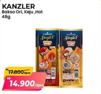 Promo Harga Kanzler Singles Bakso Original, Keju, Hot 48 gr - Alfamart