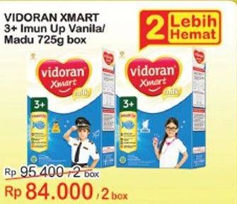 Promo Harga VIDORAN Xmart 3+ Vanilla, Madu per 2 box 725 gr - Indomaret