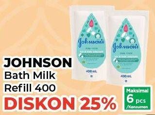 Promo Harga JOHNSONS Baby Milk Bath Milk + Rice 400 ml - Yogya