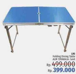 Promo Harga LMI Folding Dining Table 120x60cm  - LotteMart
