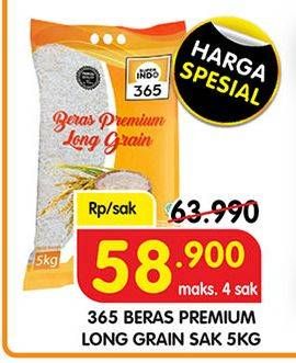 Promo Harga 365 Beras 5 kg - Superindo