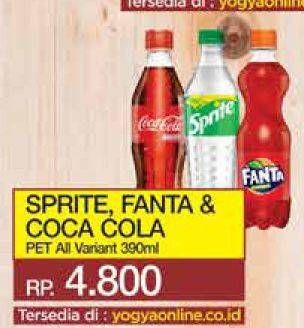 Sprite, Fanta, & Coca Cola Pet All Variant 390ml