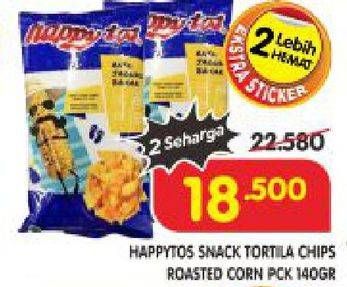 Promo Harga HAPPY TOS Tortilla Chips Jagung Bakar/Roasted Corn 140 gr - Superindo