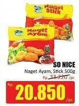 Promo Harga SO NICE Sedaap Chicken Nugget/Sedaap Chicken Stick 500gr  - Hari Hari