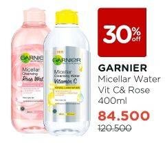 Promo Harga GARNIER Micellar Water Rose, Vitamin C 400 ml - Watsons