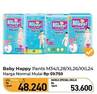 Promo Harga Baby Happy Body Fit Pants M34, L28, XL26, XXL24 24 pcs - Carrefour