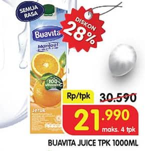 Promo Harga Buavita Fresh Juice All Variants 1000 ml - Superindo