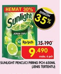 Promo Harga Sunlight Pencuci Piring 650 ml - Superindo