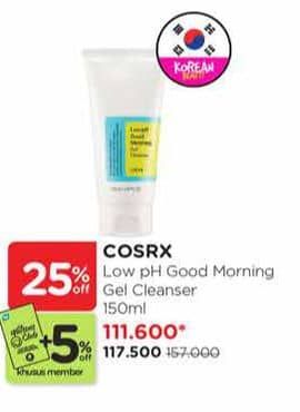 Promo Harga Cosrx Low PH Good Morning Gel Cleanser 150 ml - Watsons