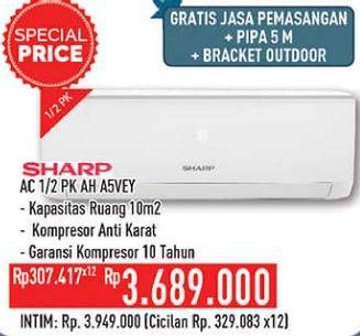 Promo Harga SHARP AH-A5VEY | AC 1/2PK  - Hypermart