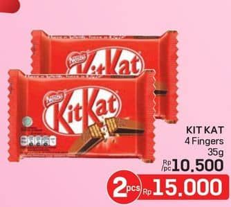 Promo Harga Kit Kat Chocolate 4 Fingers 35 gr - LotteMart