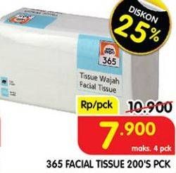 Promo Harga 365 Facial Tissue 200 sheet - Superindo