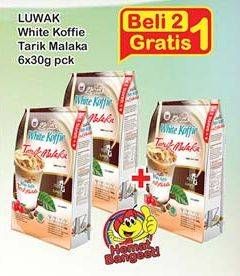 Promo Harga Luwak White Koffie per 6 sachet 30 gr - Indomaret