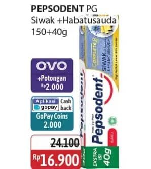 Promo Harga Pepsodent Pasta Gigi Complete 8 Actions Siwak Habbatussauda 190 gr - Alfamidi