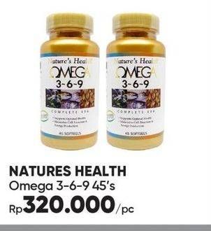 Promo Harga NATURES HEALTH Omega 3-6-9 45 pcs - Guardian