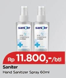 Promo Harga SANITER Hand Sanitizer Spray 60 ml - TIP TOP