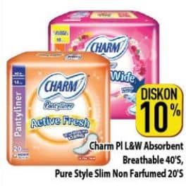 Promo Harga Charm Pantyliner Long & Wide/Charm Pure Style   - Hypermart