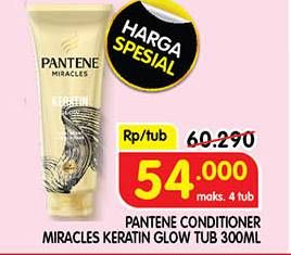 Promo Harga Pantene Conditioner Miracle Keratin Glow 300 ml - Superindo