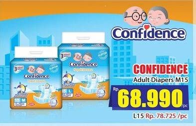 Promo Harga Confidence Adult Diapers Perekat M15 15 pcs - Hari Hari