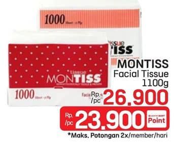 Promo Harga Montiss Facial Tissue 1000 sheet - LotteMart