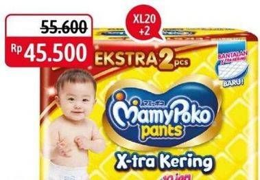 Promo Harga Mamy Poko Pants Xtra Kering XL20+2 22 pcs - Alfamidi