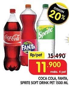 Coca Cola, Fanta, Sprite Soft Drink Pet 1500ml