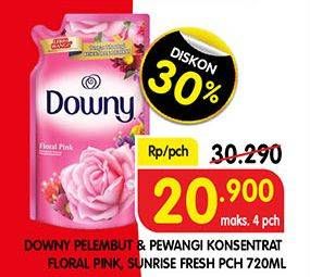 Promo Harga DOWNY Pewangi Pakaian Floral Pink, Sunrise Fresh 720 ml - Superindo