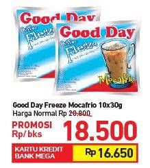 Promo Harga Good Day Coffee Freeze per 10 pcs 30 gr - Carrefour