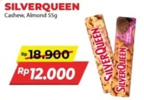 Promo Harga Silver Queen Chocolate Cashew, Almonds 55 gr - Alfamart
