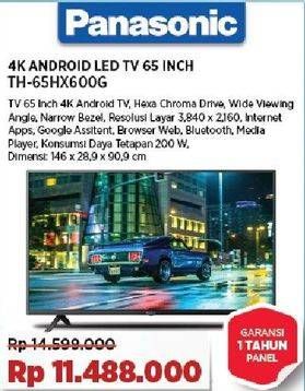 Promo Harga Panasonic TH-65HX600G Android Smart TV  - COURTS