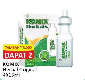 Promo Harga KOMIX Herbal Obat Batuk Original per 4 sachet 15 ml - Alfamart