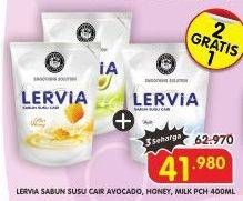 Promo Harga Lervia Sabun Cair Susu  Plus Avocado, Original, Plus Honey 400 ml - Superindo