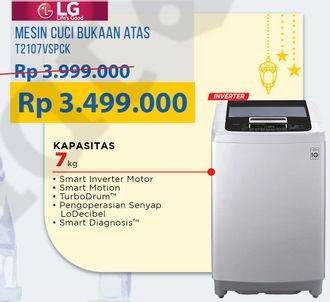 Promo Harga LG T2107VSPCK | Mesin Cuci Top Load 7kg  - Courts