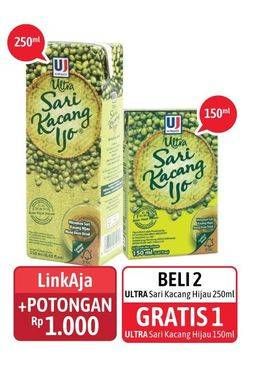 Promo Harga ULTRA Sari Kacang Ijo per 2 pcs 250 ml - Alfamidi
