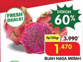 Promo Harga Buah Naga Merah per 100 gr - Superindo